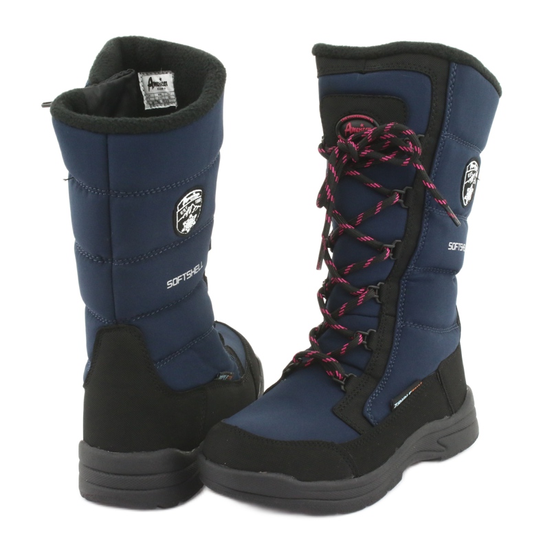 Bottes de neige avec membrane American Club SN12 noir bleu marine rose 4