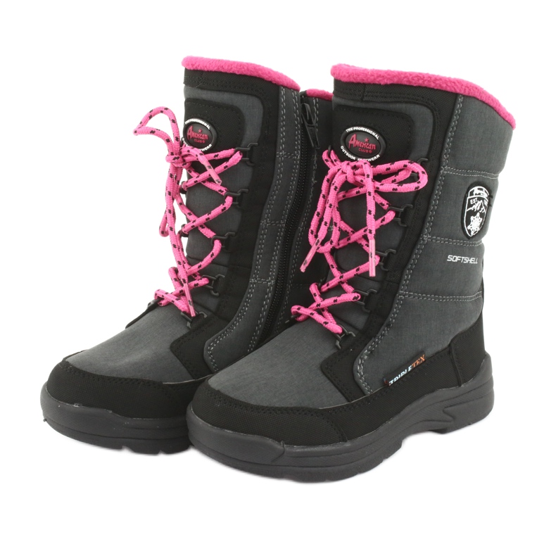 Bottes de neige avec membrane American club SN13 grise noir rose 3