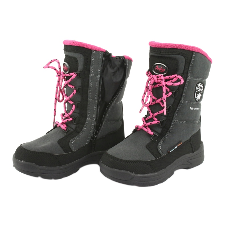 Bottes de neige avec membrane American club SN13 grise le noir rose 5