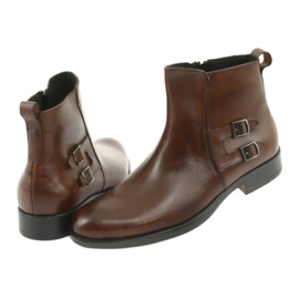 Moskała Bottines en cuir mosaïque brun 4