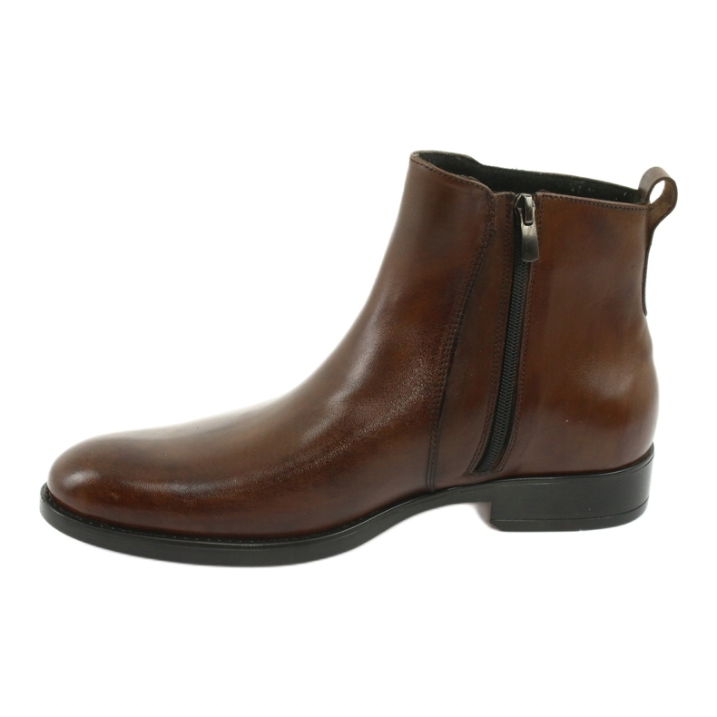 Moskała Bottines en cuir mosaïque brun 2