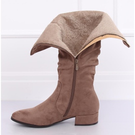 Bottines femme en daim beige 3005 Kaki 3