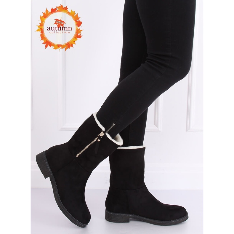 Bottines femme en daim noir S118 Noir 1