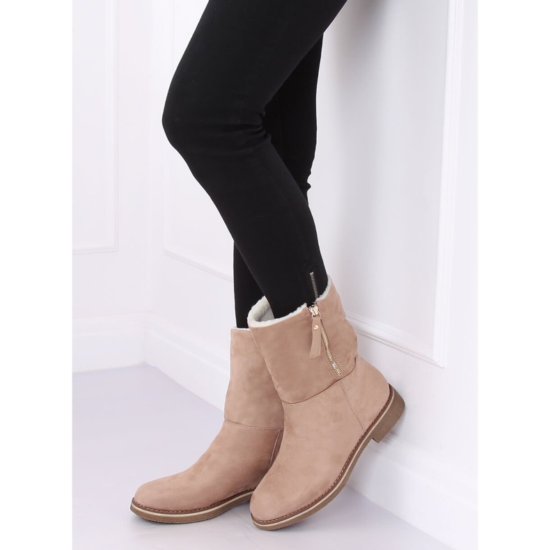 Boots femme daim beige S118 Sable 1