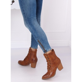 Bottines à lacets camel 3698 Camel brun 4