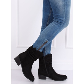 Bottines femme en daim noir noir 3893 Noir le noir 1