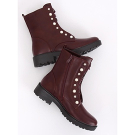 Bottines à lacets BH123-KB Vin rouge 1