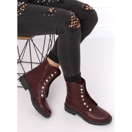 Bottines à lacets BH123-KB Vin rouge 2