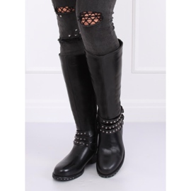 Noir Bottes d'équitation à crampons Y208 Noir le noir 2