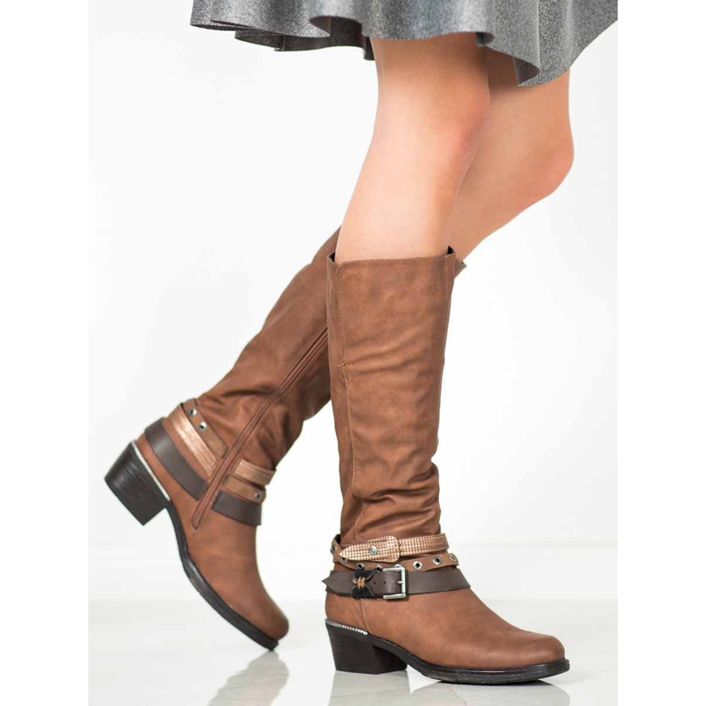SHELOVET Bottes marron avec ornements brun 2