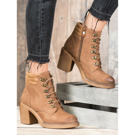 Queen Vivi Bottines à lacets en cuir écologique brun 1 Queen Vivi Bottines à lacets en cuir écologique brun 1