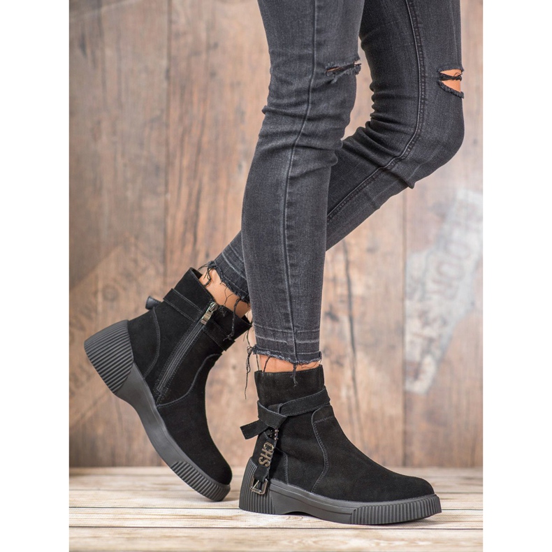 Filippo Bottines en cuir sur la plate-forme le noir 1