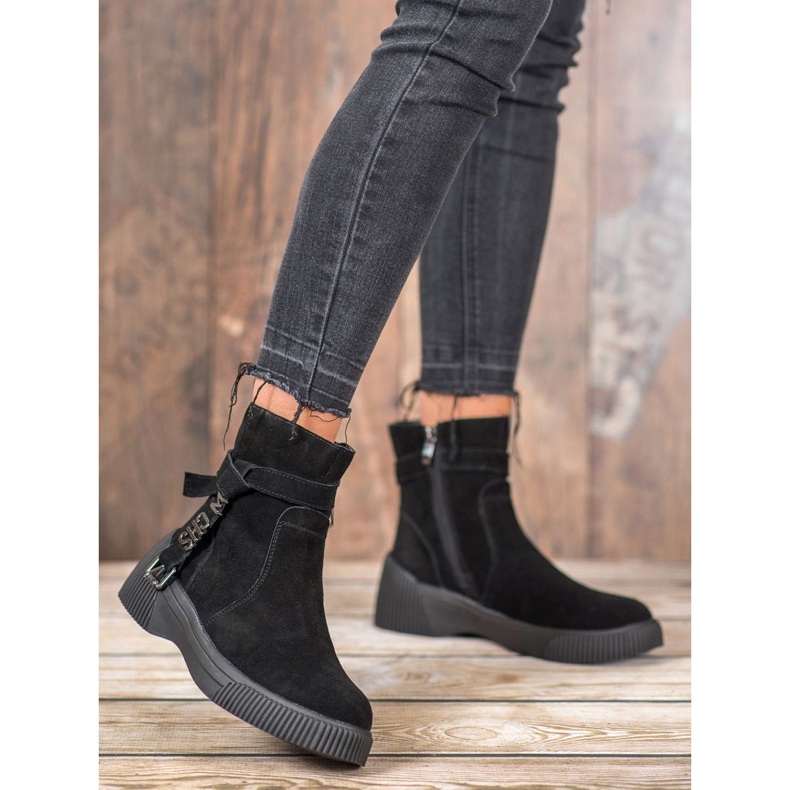 Filippo Bottines en cuir sur la plate-forme le noir 2
