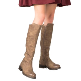 Super Me Bottes en cuir écologique brun 2 Super Me Bottes en cuir écologique brun 2