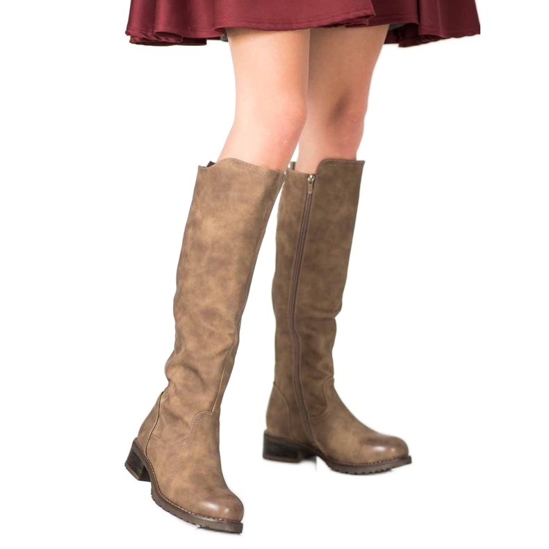 Super Me Bottes en cuir écologique brun 2 Super Me Bottes en cuir écologique brun 2