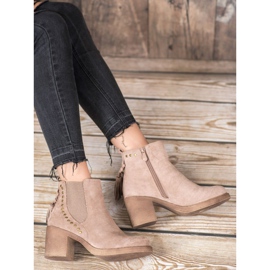 Small Swan Bottines Chelsea à franges brun 1