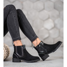 Small Swan Bottines Chelsea à imprimé serpent noir 2