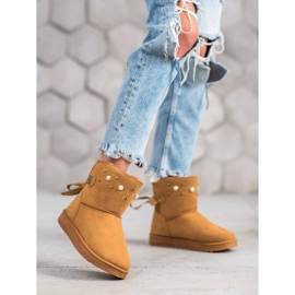 SHELOVET Mukluki avec des perles beige 2