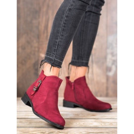 Small Swan Bottines en daim rouge 3