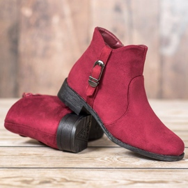 Small Swan Bottines en daim rouge 5