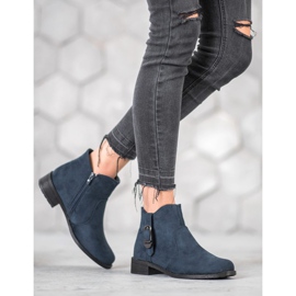 Small Swan Bottines en daim bleu marine 4