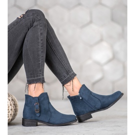Small Swan Bottines en daim bleu marine 3