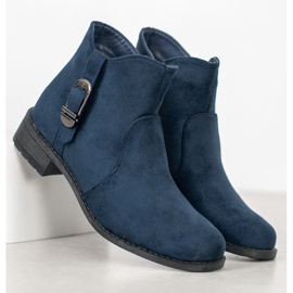 Small Swan Bottines en daim bleu marine 1