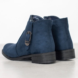 Small Swan Bottines en daim bleu marine 5