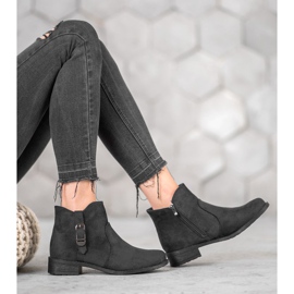 Small Swan Bottines en daim noir le noir 3