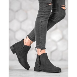 Small Swan Bottines en daim noir le noir 4