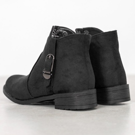 Small Swan Bottines en daim noir le noir 6