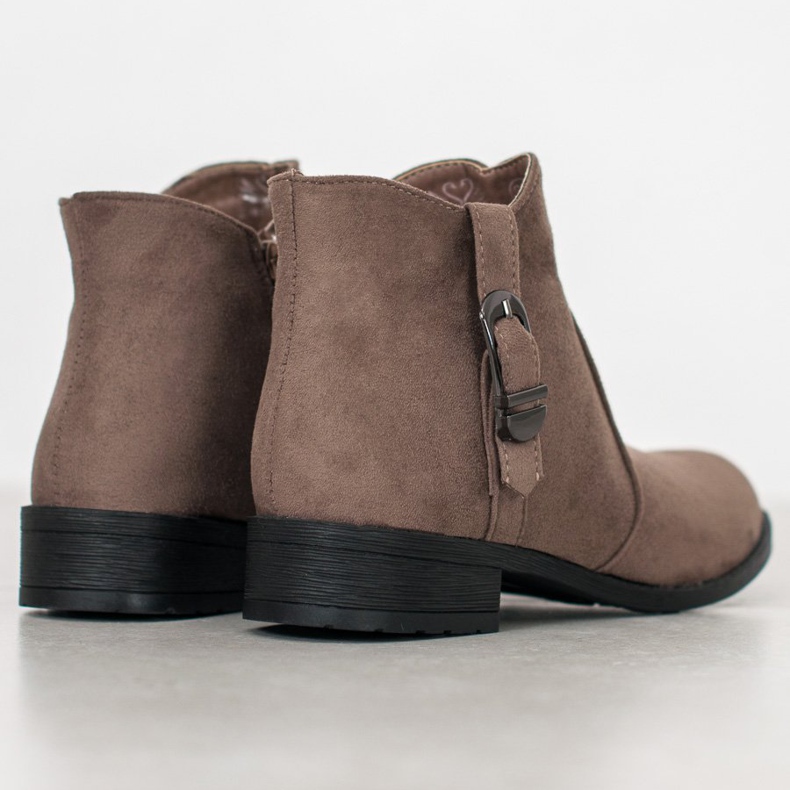 Small Swan Bottines en daim beige 2