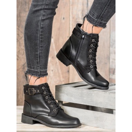 Small Swan Bottines à lacets classiques noir 2