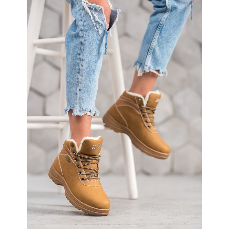 SHELOVET Trappeurs avec peau de mouton brun 1