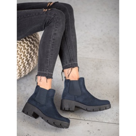 SHELOVET Bottines Chelsea sur la plateforme bleu 2