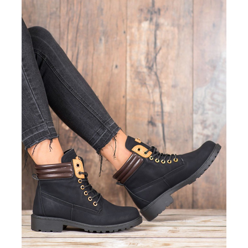 SHELOVET Trappeurs élégants le noir 2