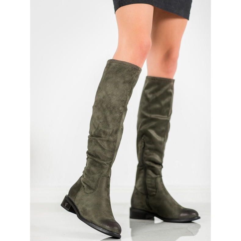 Bottines en daim VINCEZA vert 1