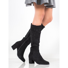 Goodin Bottes en daim classiques le noir 3