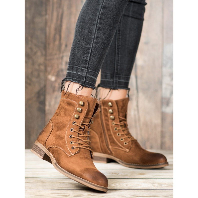 Goodin Trappeurs élégants en daim brun 1