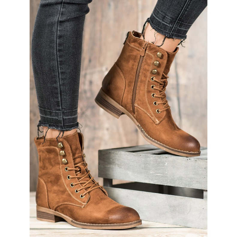 Goodin Trappeurs élégants en daim brun 2