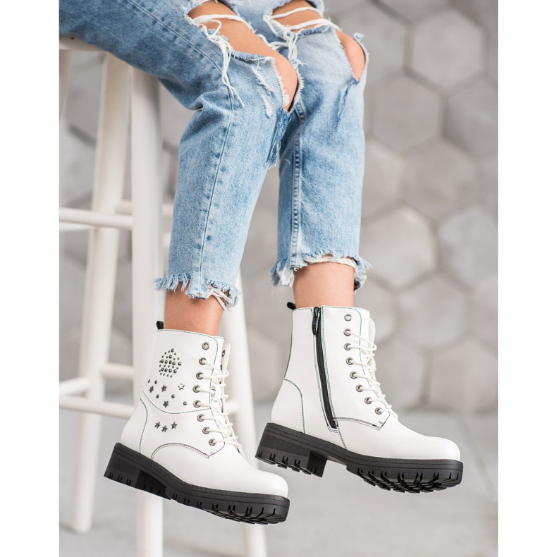 Goodin Trappeurs blancs avec des étoiles blanche 2