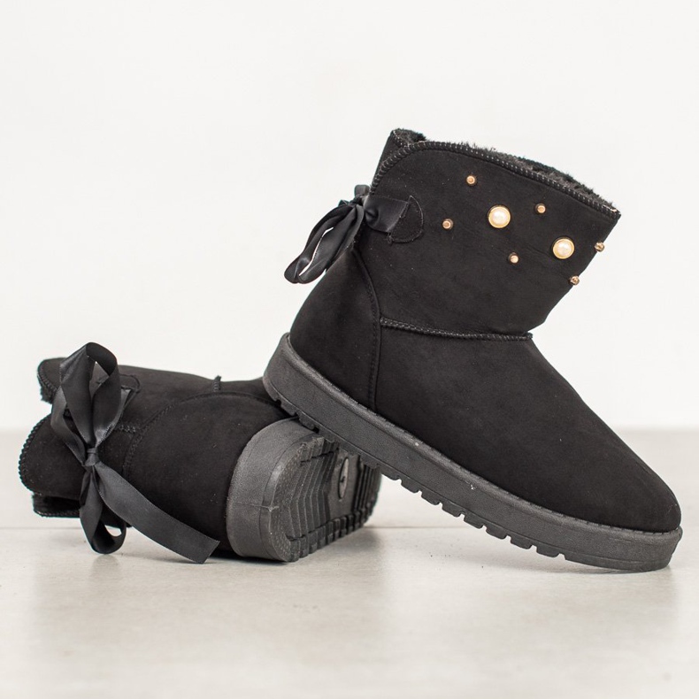 SHELOVET Mukluki avec des perles noir 1