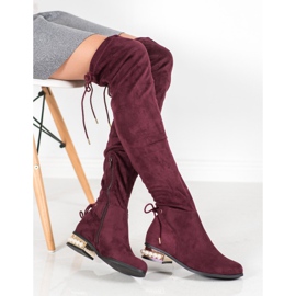 Cm Paris Cuissardes à talon décoratif rouge 1