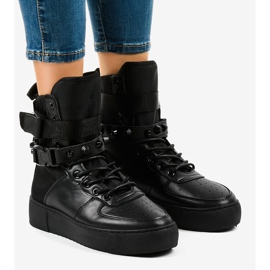 Baskets plates noires Y-025H 1