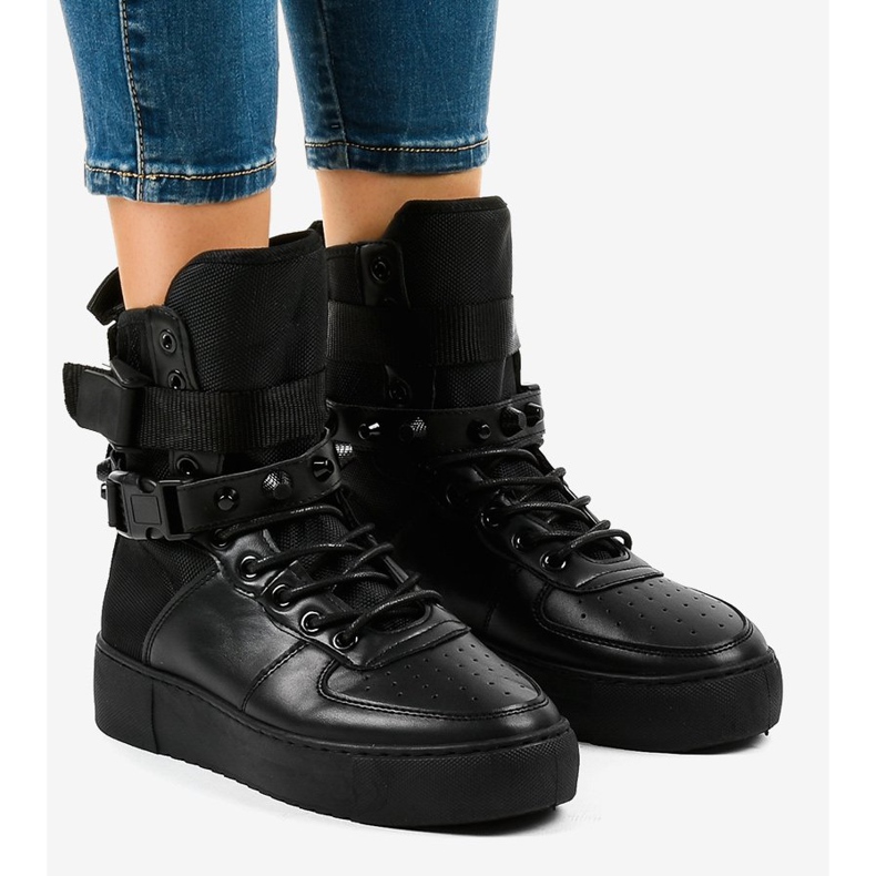 Baskets plates noires Y-025H le noir 1 Baskets plates noires Y-025H le noir 1