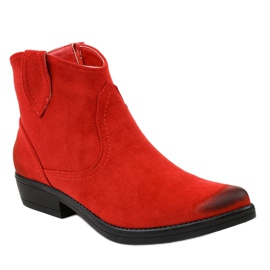 Bottes plates rouges pour femmes Bottes de cowboy K860 1