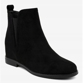 Bottines Chelsea noires à talon compensé BM279 1