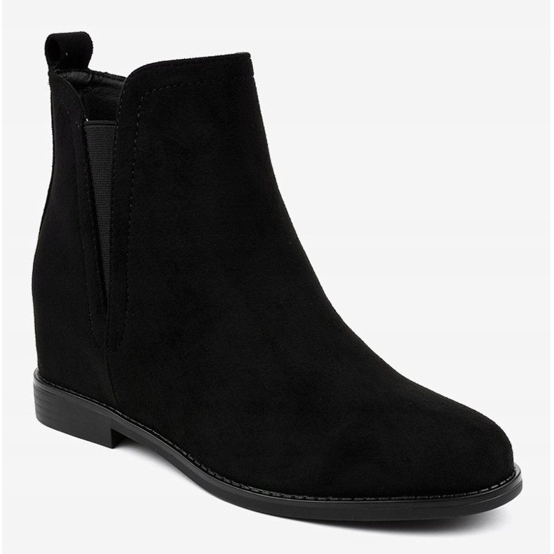 Bottines Chelsea noires à talon compensé BM279 1