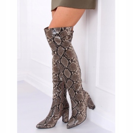 Cuissardes DA28 Kaki Snake brun multicolore 1