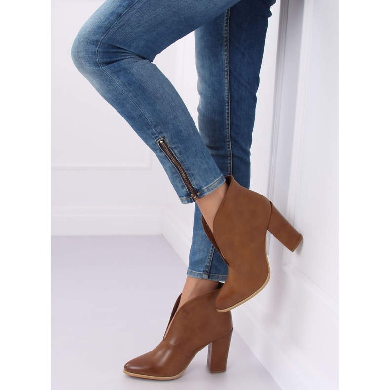 Boots à découpe marron RB38P Camel brun 1